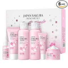 LAIKOU Skin Care Set, Skin Care Routine Kit for Women, Teen Face Care Kit Girls, Skincare Gift Set with Cleanser, Toner, Serum, Eye Cream, Face Cream for Mother's Day Christmas Birthday Daughter Wife