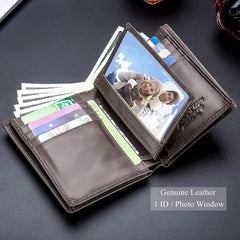 BULLCAPTAIN Large Capacity Genuine Leather Bifold Wallet/Credit Card Holder for Men with 15 Card Slots QB-027, Light Brown, Small, Modern