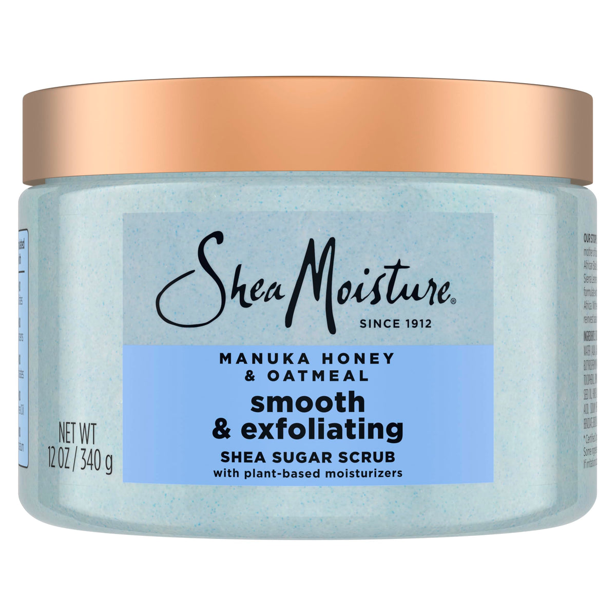 SheaMoisture Shea Sugar Body Scrub with Oatmeal & Manuka Honey for Smooth, Exfoliating Body with 24-Hour Shea Moisture Nutrients, 12 oz