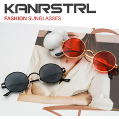 KANASTAL Hippie Round Polarized Sunglasses for Women Men, Small Circle Sun Glasses Classic Vintage Retro Shades Metal Frame UV400 Protection