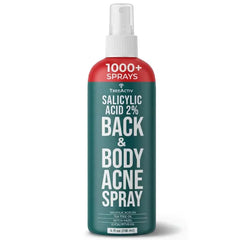 TreeActiv Back Acne Spray, 2% Salicylic Acid (BHA) Body Acne Spray, Fast-Drying Tea Tree Oil + Aloe Mist for Back, Chest, Shoulders & Butt, 4 fl oz
