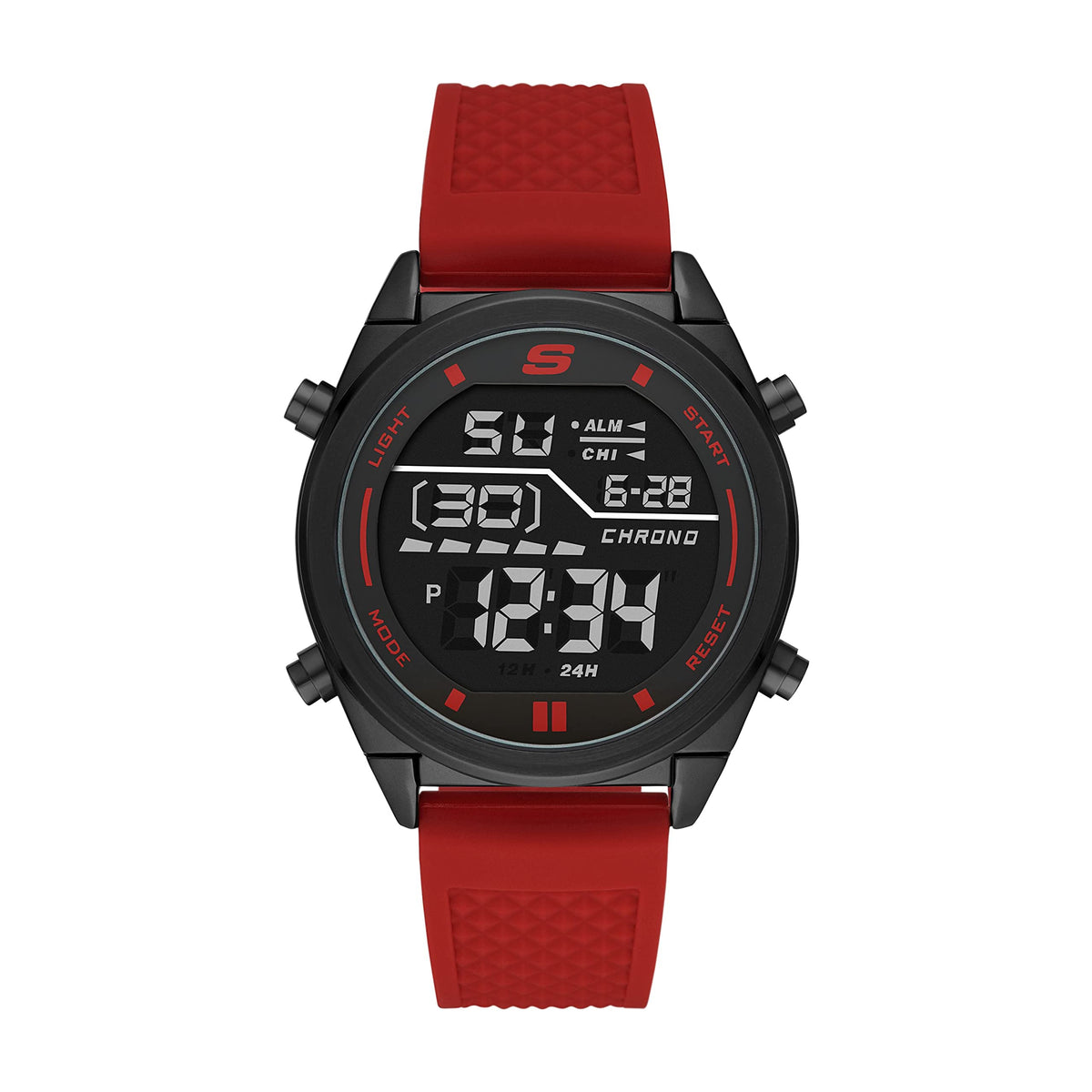 Skechers Casual Digital Watch for Men - Red