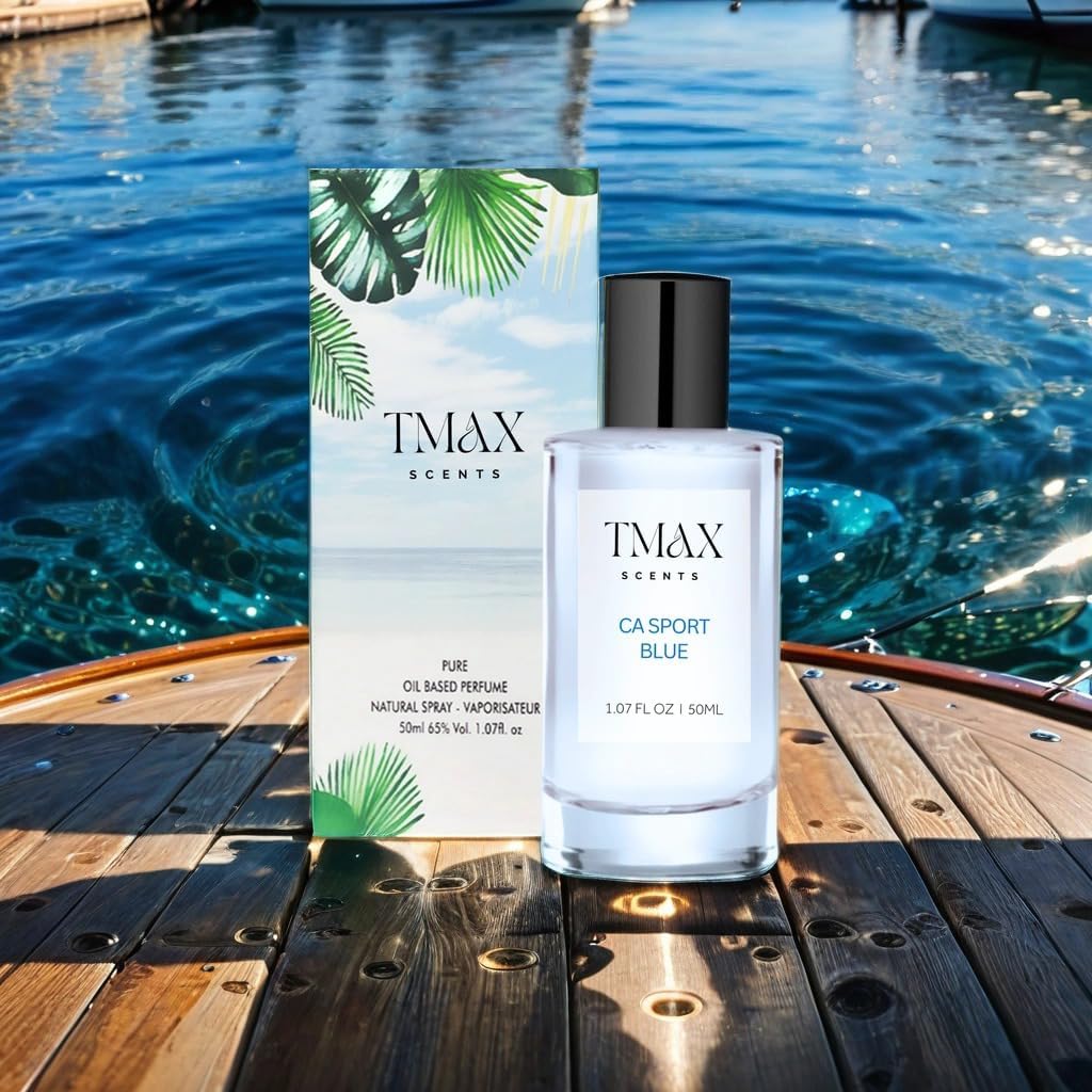 Tmax Scents CA Sport Blue - 50ml Aromatic Citrus - Fresh Spicy Scent With Pineapple, Bergamot, and Musk.