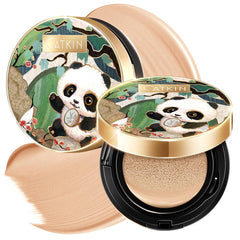 CATKIN Panda Land Full Coverage Cushion Fondation, Breathable Hydrating Nourishing Poreless Face Makeup Save for Sensitive Skin,Sheer Finish (W12 Golden Medium)