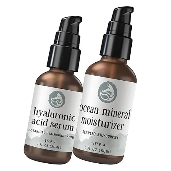 Foxbrim Naturals Winter Hydration Duo Hyaluronic Acid Face Serum & Ocean Mineral Moisturizer