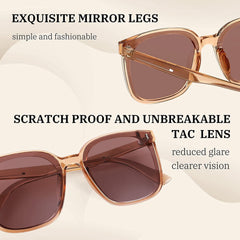FEISEDY Women Oversized Vintage Polarized Sunglasses Square Cute Trendy Classic Simple Men B2758