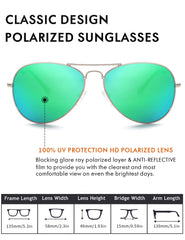 Rocf Rossini Classic Pliot Sunglasses for Women Polarized Mens Shades UV Protection with Case