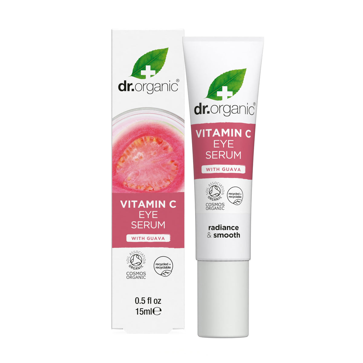 Dr. Organic Vitamin C Eye Serum with Guava | 15ml | Brightening, Radiance & Smooth | Natural, Vegan, Cruelty-Free, Paraben-Free, SLS-Free, Organic