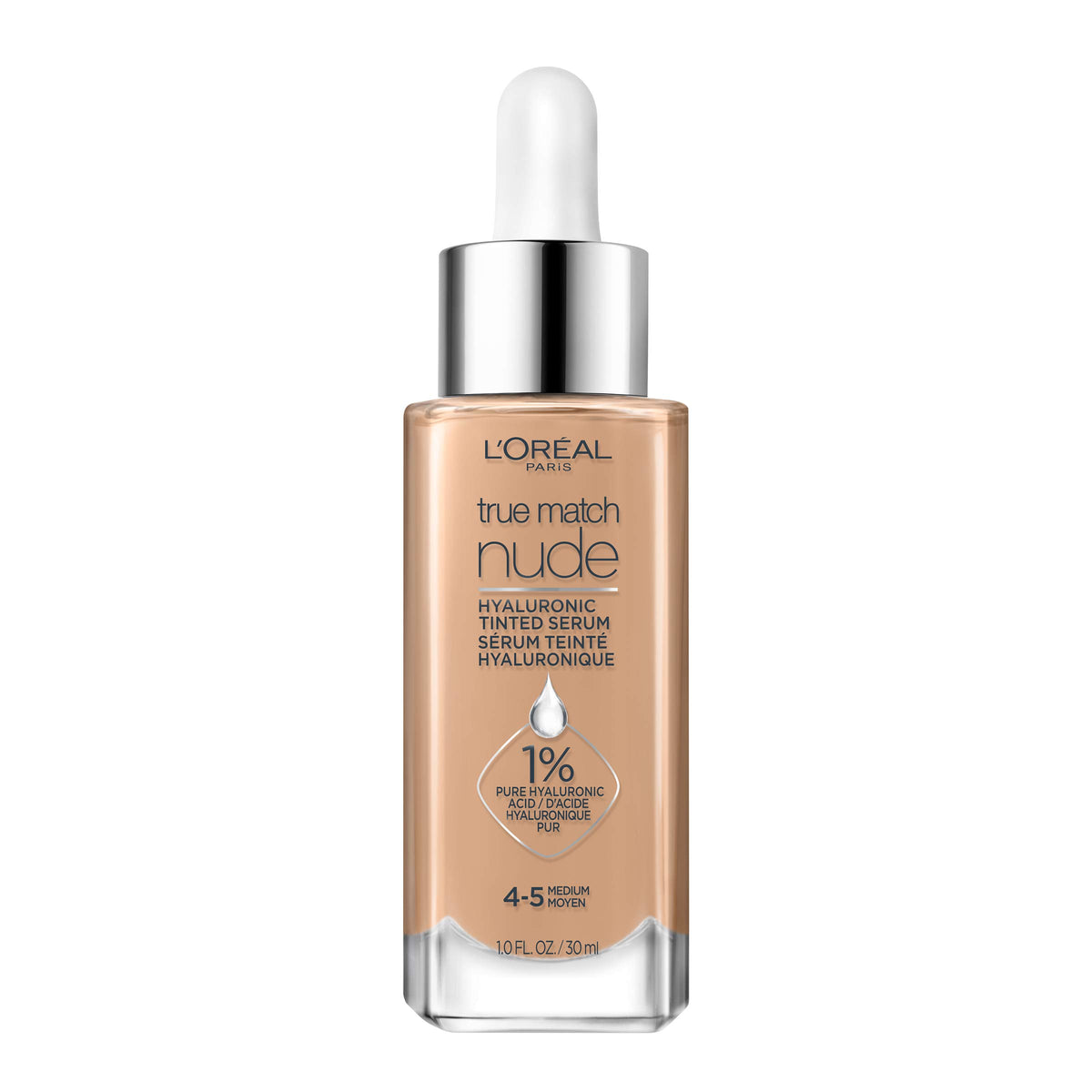 L'Oréal Paris True Match Nude Hyaluronic Tinted Serum - Medium 4-5, 1 fl. oz.
