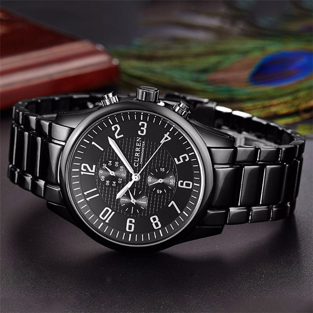 Curren Men's White Dile Stainless Steel Watch 8046