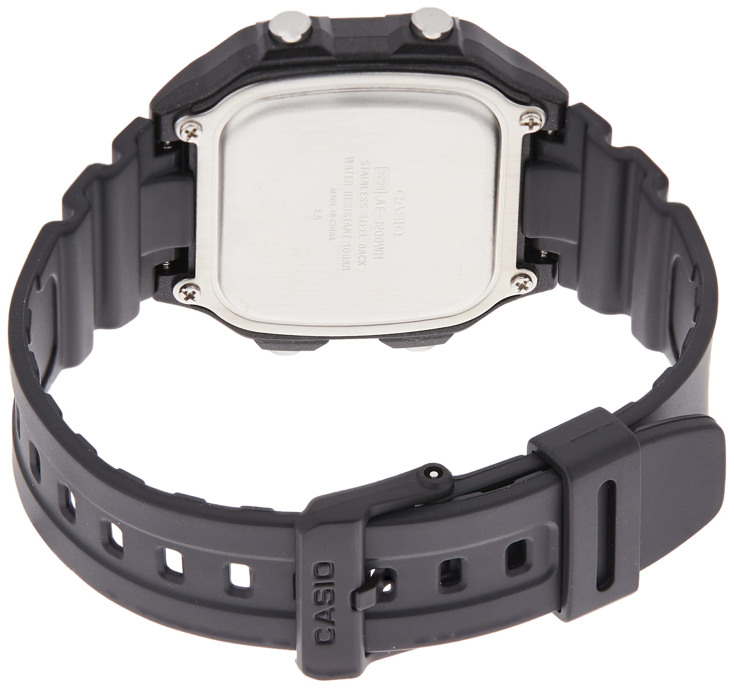 Casio Men's Digital Dial Stainless Steel Band Watch Black/Grey