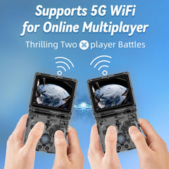 Voacle RG35XXSP Flip Retro Handheld Game Console , Linux System 3.5 Inch IPS Screen Built-in 64G TF Card Support TV Output (Black-new)