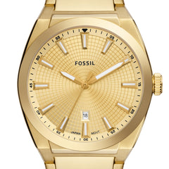 Fossil Everett Men's Watch with Stainless Steel or Leather Band Gold