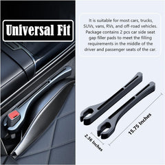Azonee Car Seat Gap Filler 2 Pack with Seat Belt Holes, Auto Crevice Blockers 2PCS Fill Gap in Between Seat and Console, Universal for Most Cars Trucks SUVs to Stop Things from Dropping, Black