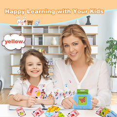 Talking Flash Cards Learning Toys for Toddlers 1-6 Year Old,British English, 224 Words, Audible Educational Toys, Preschool Learning Resource Electronic Interactive Toy Birthday Gifts for Kids-Blue