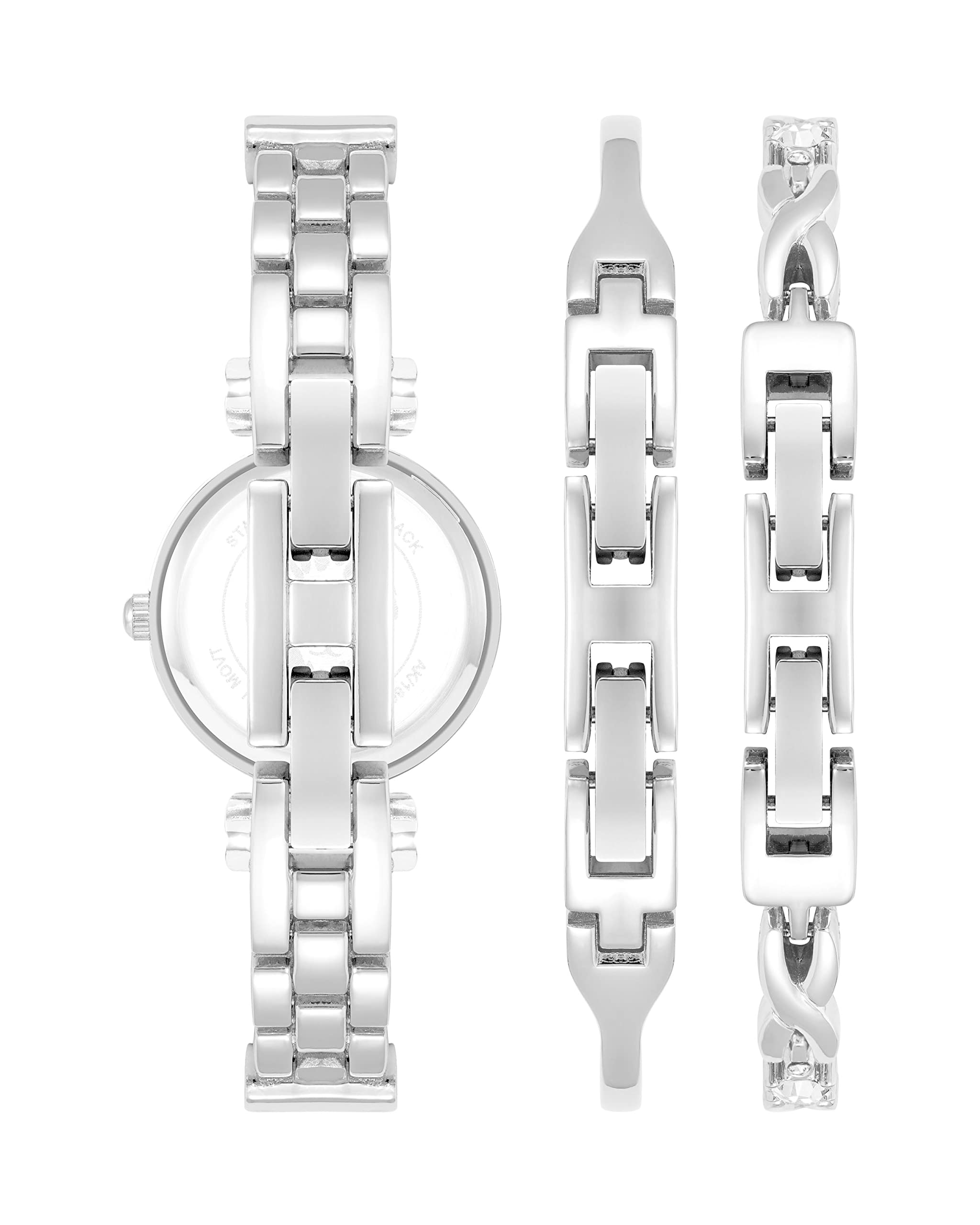 Anne Klein Women's Premium Crystal Accented Bangle Watch and Bracelet Set