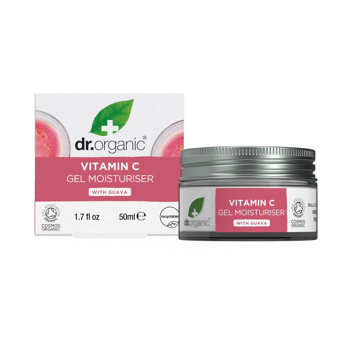 Dr. Organic Organic Guava Replenishing Gel Moisturiser | 50ml | Advanced Vitamin C | Vegan | Hydrate & Brighten | Tropical Glow