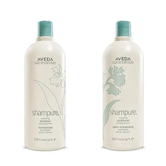 Aveda Shampure Nurturing Shampoo & Conditioner Duo Daily Shampoo & Conditioner for Normal, Fine to Medium Hair Silicone Free Liter Size
