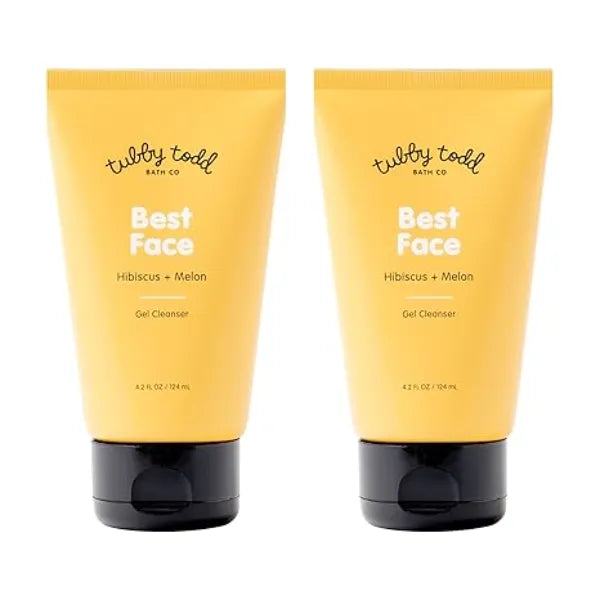 TUBBY TODD Best Kids Face Wash 2pk Gel to Foam Facial Cleanser Clarifies & Brightens With Willow Bark & Hibiscus Enzyme Natural Ingredients Oil Free Skincare For Kids
