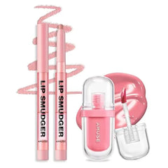 Amuse Seoul Jelly Lip Tint + Lip Smudger Bundle Hydrating Glossy Lip Tint + Creamy Multi Use Lip Liner for Defined, Long-Lasting Lips Korean Beauty Set