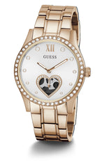 GUESS Ladies Trend Heart-Shaped Cut-Thru 38mm Watch