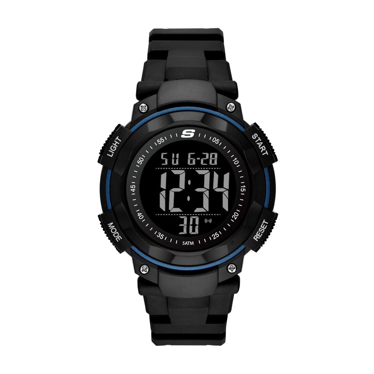 Skechers Casual Digital Watch for Men - Ruhland Black/Blue