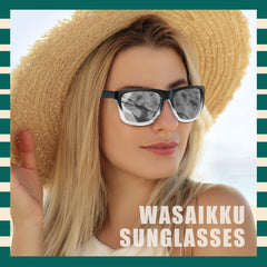 WASAIKKU Polarized Sunglasses for Men Women Classic Fashion Sunglasses Baseball Cycling Driving Fishing Golf Mens Sunglasses with UV Protectio - Black/clear frame with mercury lens