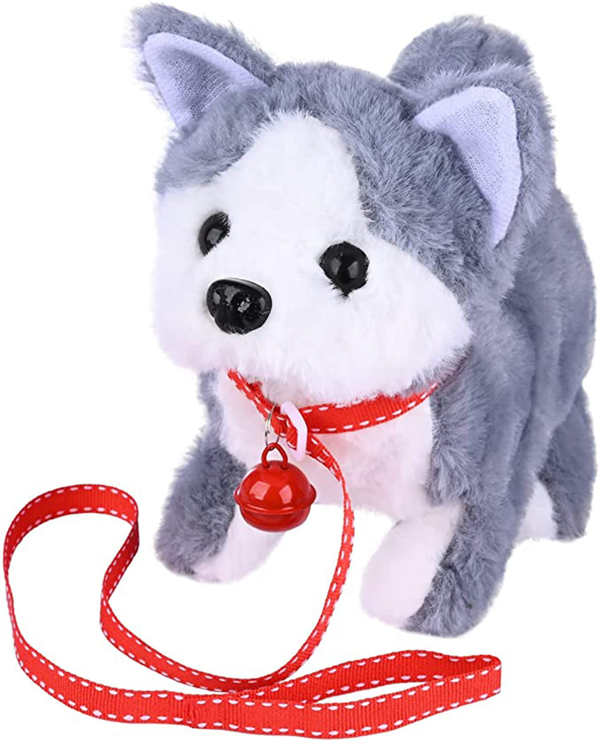 ELECDON Plush Interactive Toy, Electronic Pet, Plush Husky Dog Toy, Interactive Pet Dog, Plush Husky Dog Toy, Can Walking, Barking, Tail Wagging, Stretching, Companion Animal for Kids