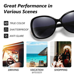 FEISEDY Women Oversized Polarized Sunglasses Ladies Large Shades Classic Fox Sunglasses B2730