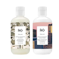 R+Co Dallas Biotin Hair Thickening Shampoo and Conditioner Set (8.5 Oz, 251 ml) + Deluxe Sample (8.5 Oz, 251 ml)  For Hair Growth Sulfate Free Vegan .