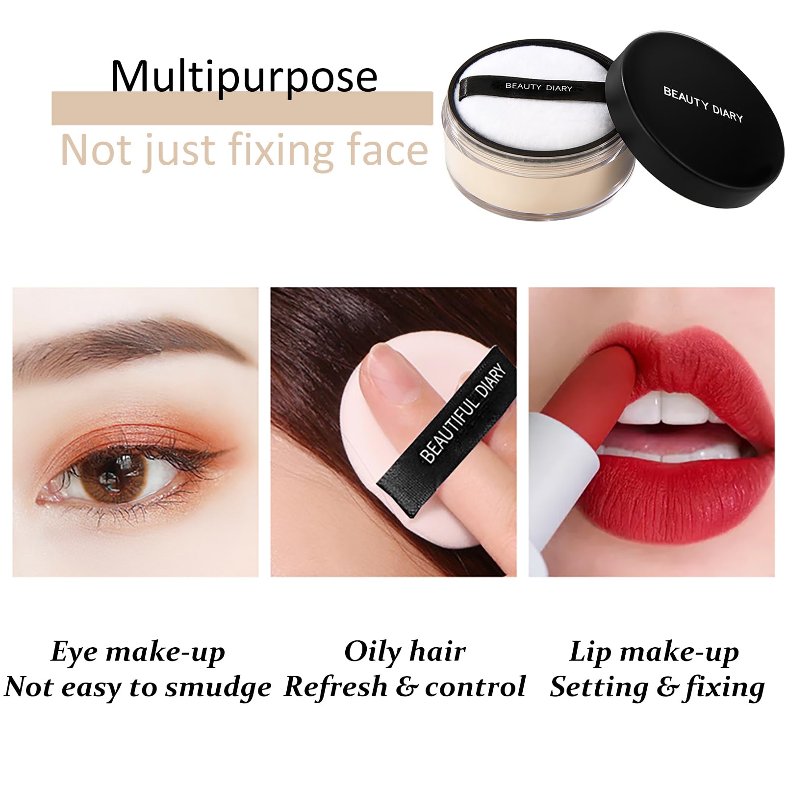 Translucent Face Powder - Loose Setting Powder - Matte Face Powder - Lightweight Long-lasting Waterproof Makeup Powder - Oil Control with Powder Puff Foundation Full Coverage Pressed Powder (01)