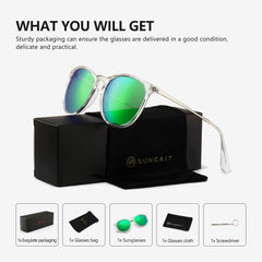 SUNGAIT Vintage Round Sunglasses for Women Men Classic Retro Designer Style