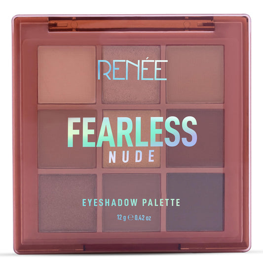 RENEE Fearless Eyeshadow Palette Nude 12Gm, Vibrant Shades, Travel Friendly, Long Lasting, Non Creasing, Look With Effortlessly Transition From An Office To Glamorous Smoky Eye, Shimmery