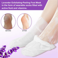 ALIVER Foot Peel Mask - 5 Pack, Exfoliating Feet Mask For Baby Soft Skin, Repair Dead Skin, Calluses, ed - Lavender