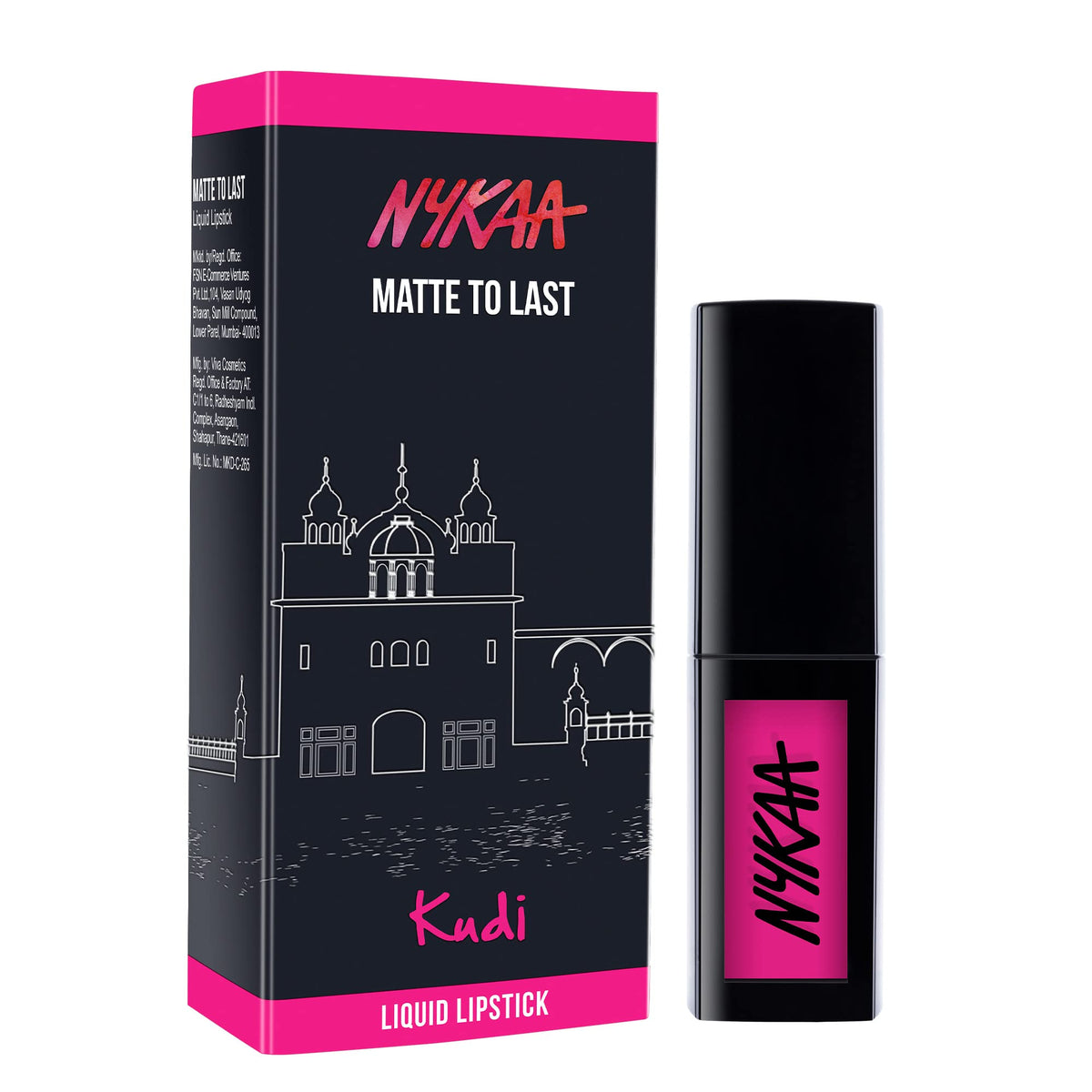 Nykaa Matte To Last ! Liquid Lipstick Collection - Pink - Intense Matte Color | Long-Lasting | Lightweight & Comfortable | 24-Hour Freshness | Precise Application - Kudi 04 (5 ml)