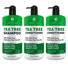 BELLISSO Tea Tree Oil Shampoo and Conditioner Set and Tea Tree Oil Conditioner