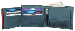 WildHorn® RFID Protected Genuine Leather Wallet & Gift Combo for Men - Blue H M