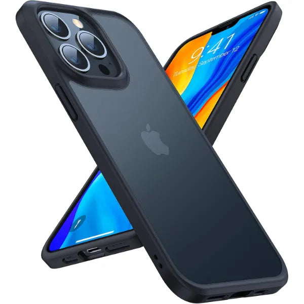 TORRAS Upgraded Shockproof Case for iPhone 13 Pro Max, Military Grade Drop Protection, Sleek Premium Touch, Translucent Matte Slim Case for iPhone 13 Pro Max Phone Case, Guardian Series,Black
