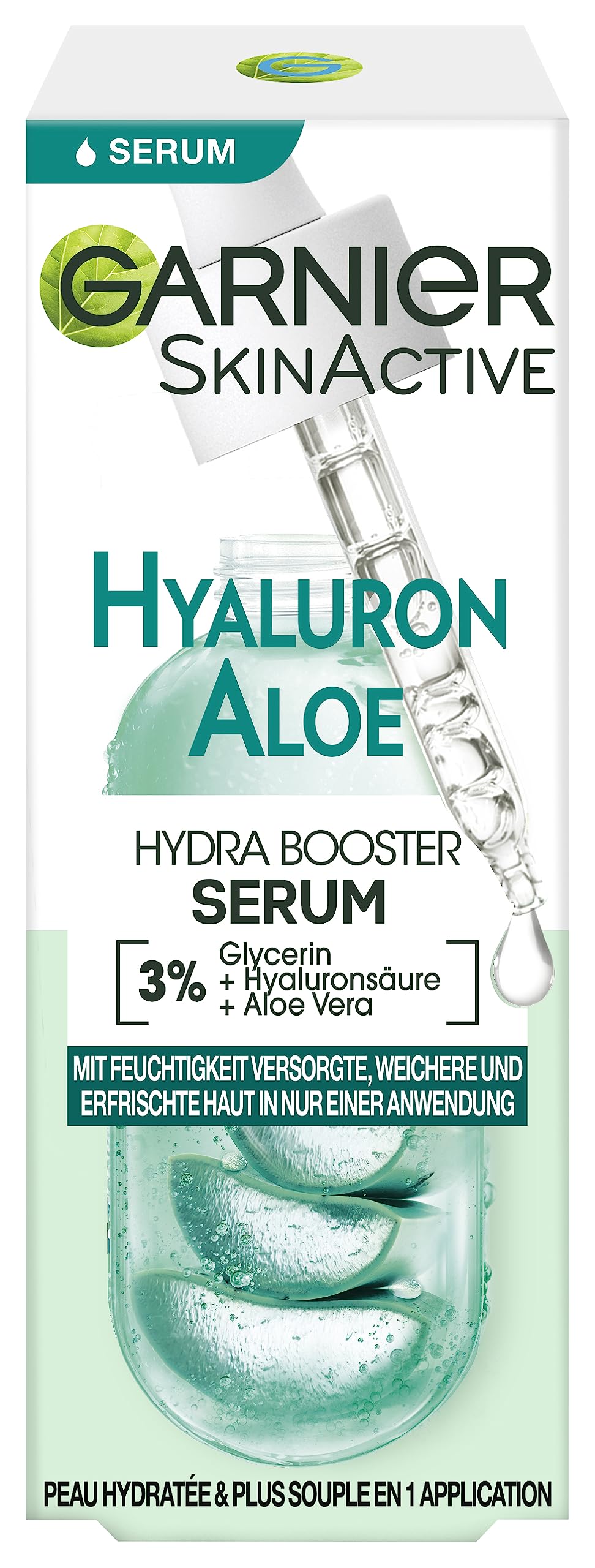 Garnier Skin Active Moisturising Serum for a Firm and Radiant Complexion, with Soothing Aloe Vera and Hyaluronic Acid, 30 ml