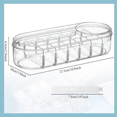 Azonee Cord Organizer Box, Plastic Cable Management Box with Lid, Dividers & Wire Ties, Ideal Electronics Storage for Home Office Desk, Transparent Design for Cables, Earphones, Accessories, 2 Pcs