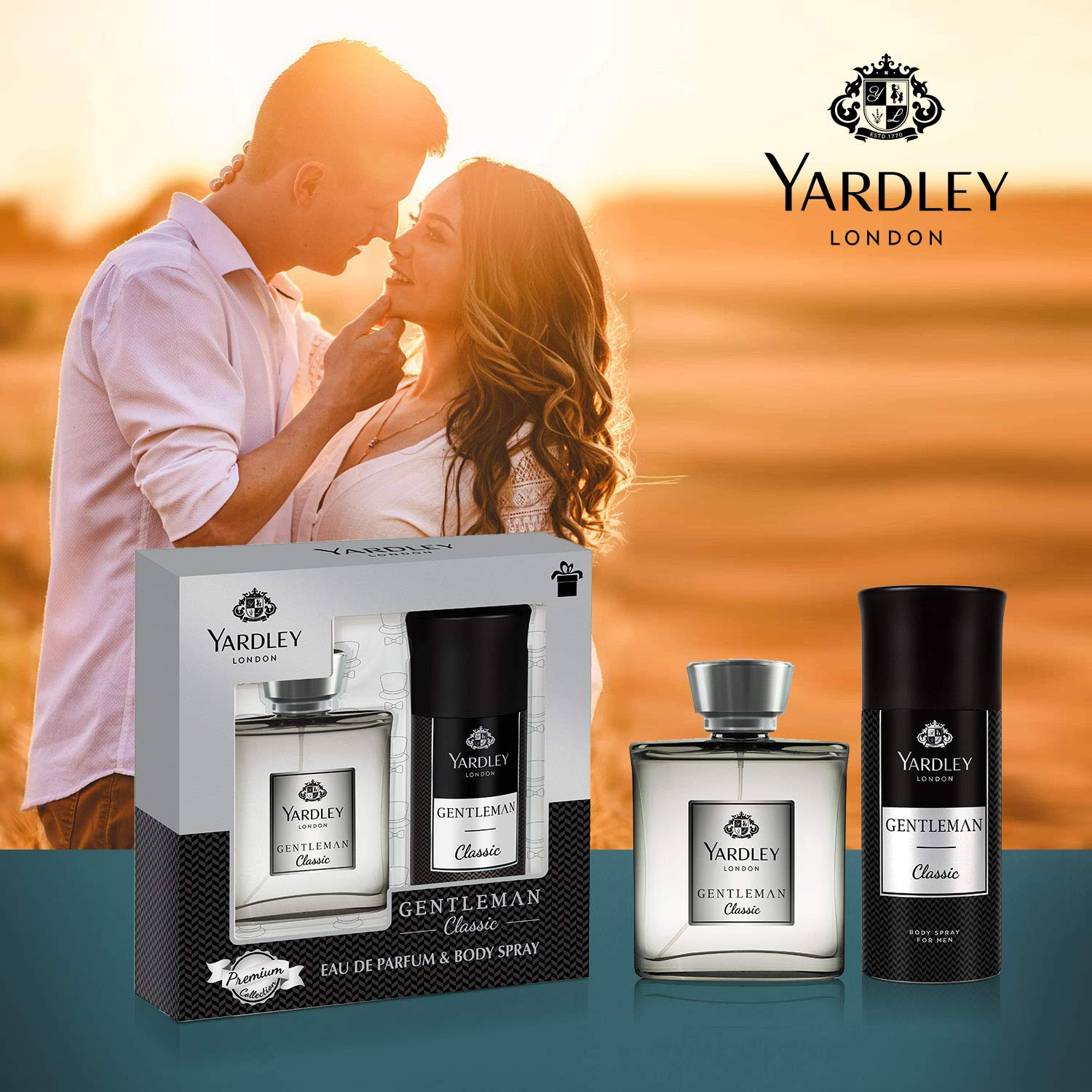 Yardley London Gentleman Classic Perfumed Gift Set - Eau De Parfum 100ml + Body Spray 150ml | Modern Masculine Fragrance | Citrus, Black Pepper & Spicy Notes | For Men