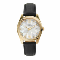 Fossil Women's Scarlette Mini Quartz Stainless Steel and Eco Leather Three-Hand Watch, Color: Gold, Black (Model: ES5149)