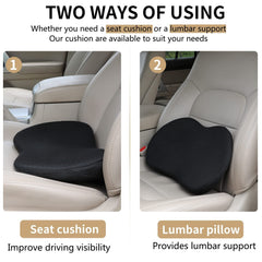 Livtribe Car Seat Cushion - Memory Foam Car Seat Pad - Sciatica & Lower Back Pain Relief - Car Seat Cushions for Driving - Road Trip Essentials for Drivers(Black)