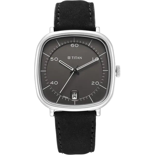 Titan Men Stainless Steel Anthracite Dial Analog Watch -1885Sl02, Band Color-Black