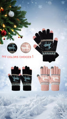 Sweet seven Winter Essential: 2 Pairs Women's Touch Screen Gloves - Warm Knitted Thermal Gloves with Thicken Plush Lining for Smartphone, Outdoor Cycling, Running, and Sports