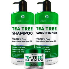 BELLISSO Tea Tree Oil Conditioner and Tea Tree Oil Shampoo and Tea Tree Oil Hair Mask