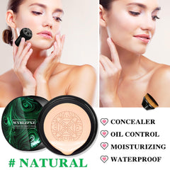 WYBLZPXZ Mushroom Head Air Cushion CC Cream BB Cream Cushion Foundation Set Moisturizing Full Coverage Foundation Concealer Lasting Foundation Makeup Even Skin Tone Makeup Base Primer（4 Pcs）