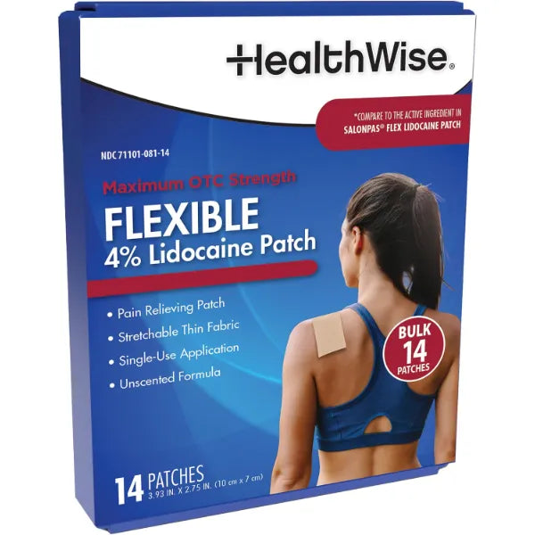 HealthWise 4% Lidocaine Flexible Patch, 14 Count