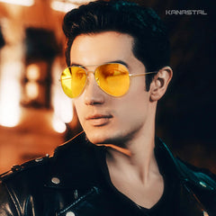 KANASTAL Polarized Sunglasses for Women and Men, Metal Frame Sun Glasses Retro Shades for Mens Driving Outdoor Military Style 100% UV400 Protection