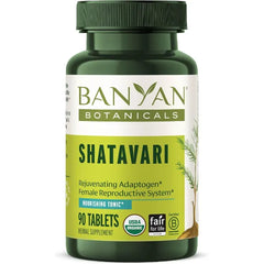 Banyan Botanicals Organic Shatavari Tablets  Rejuvenating Tonic for Feminine Vitality & Reproductive Health Cooling Adaptogen for Internal Balance & Stress Support  90 Tablets USDA Organic